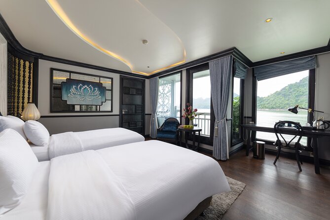 2-Day Melody Cruise: Explore Halong and Lan Ha Bay from Hanoi - Dinner, cabins, and the evening program