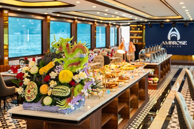 All Inclusive Cruise Tour at Halong Bay - Titop Island for swimming, stairs, and a wide view