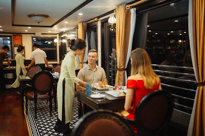 Athena Royal Cruise - Luxury Halong Bay Overnight Cruise 2D1N Tour - Sunset, dinner, and the pace of the first night