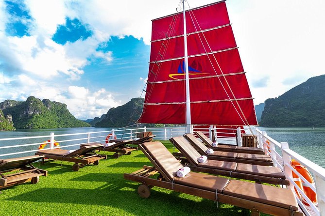 Bai Tu Long Luxury Day Cruise - Fishing Village, Kayak - The long cruise and open-air boat setting