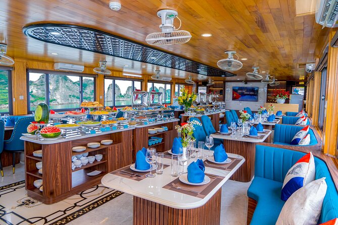 Best Halong 5 star Day Trip, inclusive,buffet,cave,kayak,transfer - Sunset on the return cruise