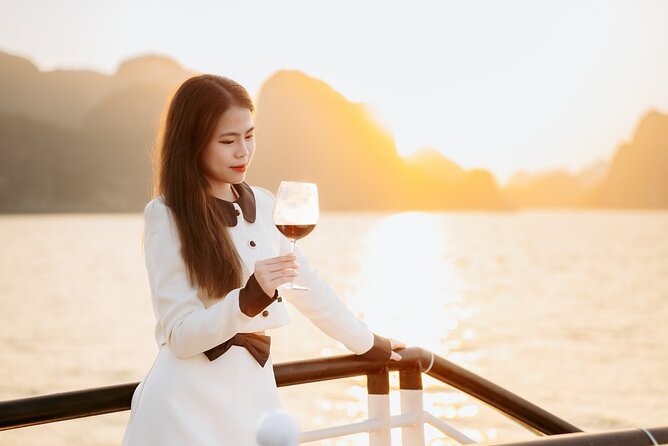 Best Price Halong 5 Star Day Cruise Buffet, Pool ,Sunset party - Ti Top Island for swimming and wide bay views