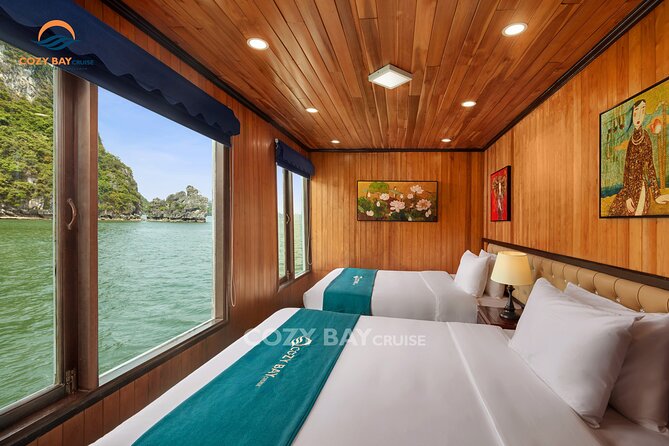 CozyBay Cruise-The Best Small Group 2D/1N inHalong-All inclusive - Leaving Hanoi at 8 a.m. for Tuan Chau Harbor