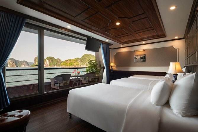 Doris Cruise 5 star cruise 2 days visiting Halong Bay Lan Ha Bay private balcony - Tra Bau kayaking, swimming, or Jacuzzi time