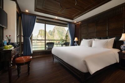 Doris Cruise 5 star cruise 2 days visiting Halong Bay Lan Ha Bay private balcony