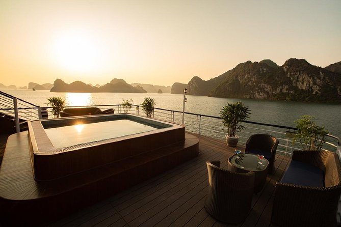 Doris Cruise 5 star cruise 2 days visiting Halong Bay Lan Ha Bay private balcony - Rowing through Dark and Bright Cave
