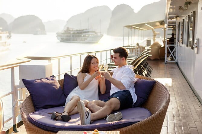 Emeraude Cruise 2 days 1 night Ha Long Bay Tour - Day 1: Tuan Chau Island to Ti Top Beach