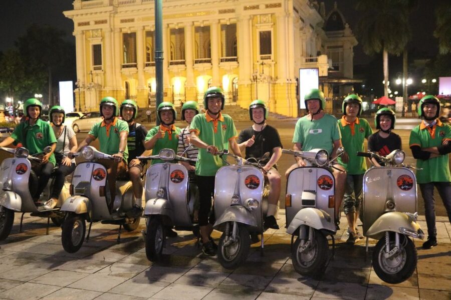 Enjoy Hanoi Like a Local - Vespa & Street Food Tour by Night - French Quarter views and the Opera House