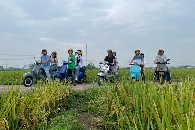 Exploring Vespa Tour Through Little Red River Delta - Rice Fields, Villages, and Photo Stops