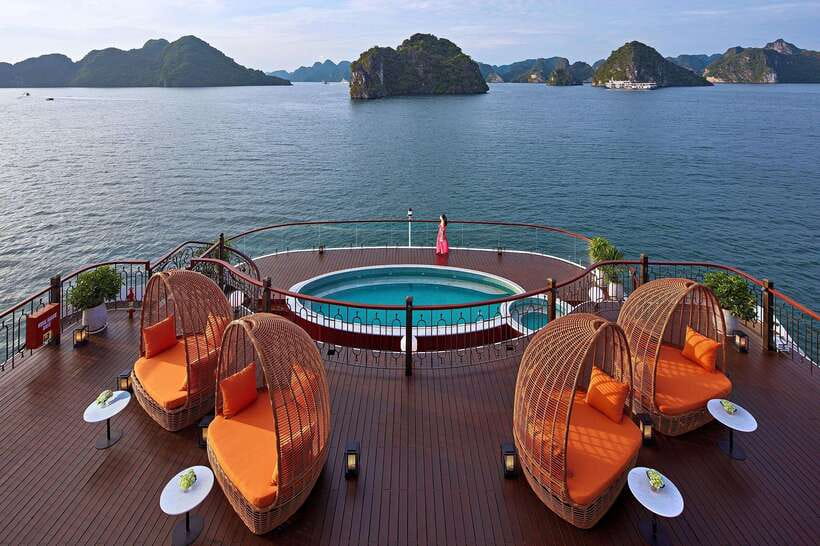 From Hanoi: 2-Day Ha Long Bay by Indochine Premium Cruise - First afternoon: lunch, iconic rocks, and Luon Cave