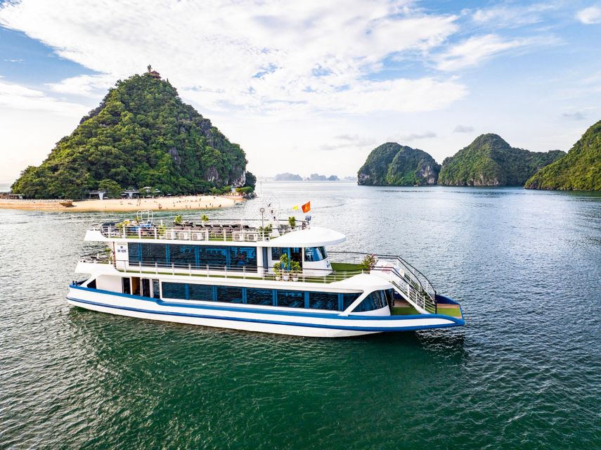 From Hanoi: Ha Long Bay 5-star Day Cruise with Buffet Lunch - Titop Island for the best high view