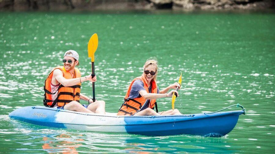 From Hanoi: Halong Bay 1 Day Trip Visit Cave, Island, Kayak - Sunset snacks on the return cruise