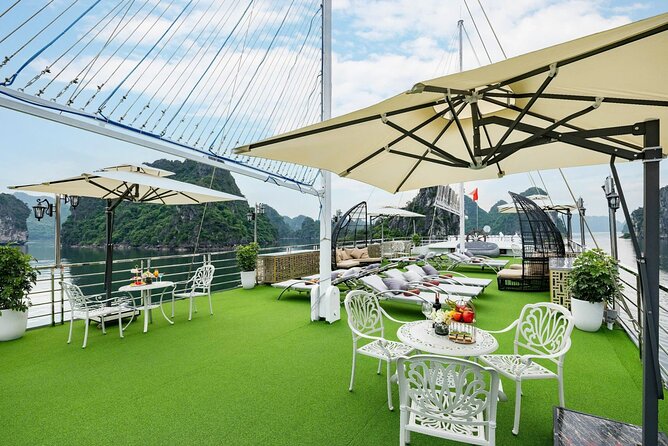 Full day Halong Bay Luxury Cruise - buffet lunch, kayak, swim. - Sunset tea and the return sail