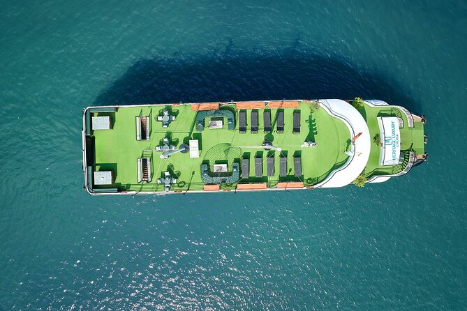 Halong Heritage Luxury Day Cruise-Buffet lunch&Limousine transfer - Sunset snacks and the ride back to port