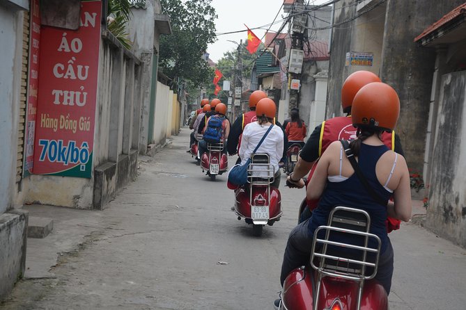 Hanoi Back Street Vespa Tours: Full Day Vespa Tours - Walking beside Hanoi’s railway community