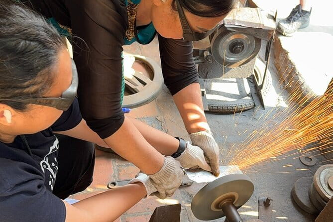 Hanoi Knife-Making Class:Join the Legacy in Blacksmith's Workshop - Hammering the blade into shape