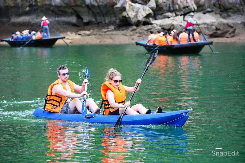 Hanoi: Luxury Lan Ha Bay Jade Sails Cruise with Buffet Lunch - Bright Cave and the enclosed lagoon