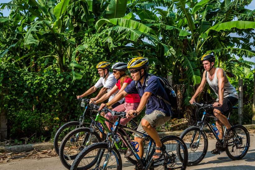 Hanoi: Private Countryside Bike Tour with Hotel Transfer - Farms, crops, and gardens beside the river