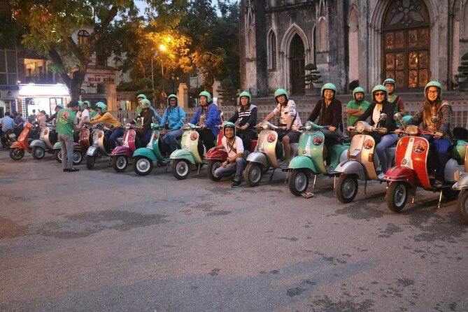Hanoi Vespa After Dark Street Food Tour -Hidden Gem-Train Street - Old Quarter streets at 6 pm