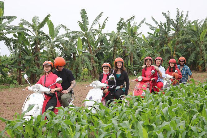 Hanoi Vespa Countryside Tour With Female Ao Dai Riders Half Day - Leaving Hanoi by Vespa for rice fields and village roads