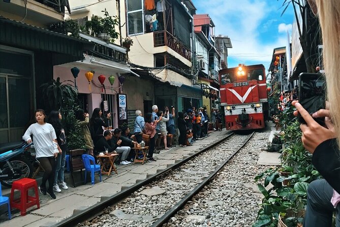 Incense Village & HANOI city tour with train street Coffee - Train Street before the midday rush