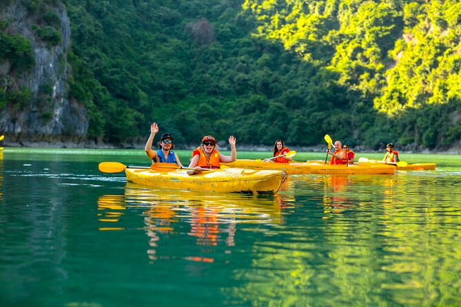 Lan Ha Bay 3 Days 2 Nights Biking, Kayaking, Cruise & Bungalow - Kayaking and swimming in Lan Ha Bay