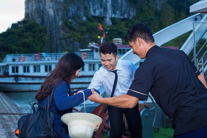 Luxury Halong Bay 1 Day on Cruises From Hanoi with Bus & Lunch - Sunset tea, music, cake, and fruit