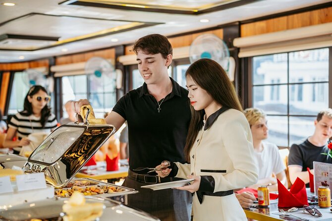 LUXURY Halong Bay Cruise 5 Stars Full Day Tour with Buffet Lunch - Sunset party and the return to Hanoi