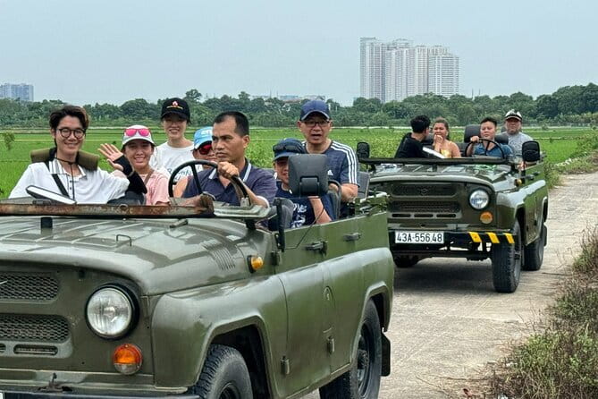Ninh Binh Army Jeep see Highlight Start From Hanoi By Limousine - First views around Tam Coc
