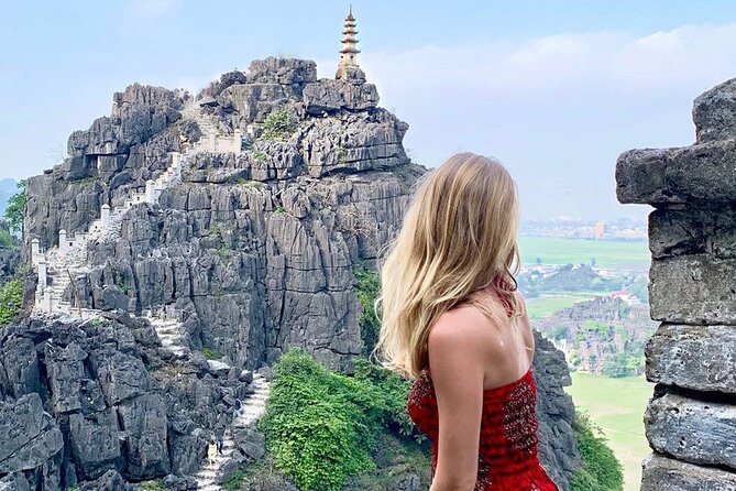 Ninh Binh luxury Day trip to Mua Cave, Tam Coc, Bich Dong, Boat & Bike - Bich Dong Pagoda among the limestone peaks