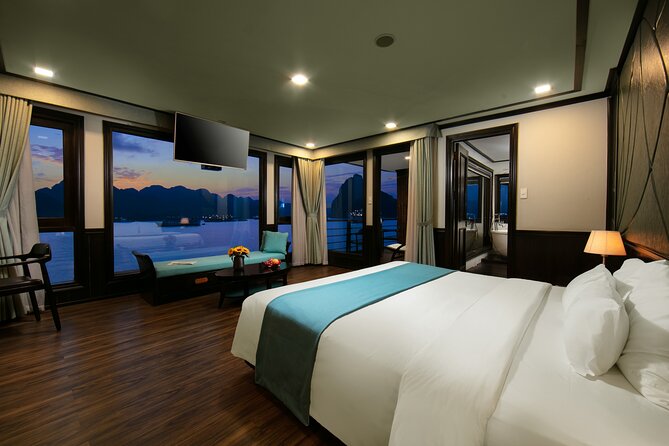 Peony Cruise 5<em> Halong Bay 3 days 2 nights with 2 ways transfer – Key points to know before you book’ /></p>
<ul>
<li><strong>Two nights on the bay:</strong> You get a slower Halong Bay stay instead of a single overnight cruise.</li>
<li><strong>Private balcony cabins:</strong> Every cabin includes its own balcony, useful for quiet views and fresh air.</li>
<li><strong>About 2.5 hours from Hanoi:</strong> The highway transfer reduces the usual road time, though the vehicle cost needs confirmation.</li>
<li><strong>Tai Chi at sunrise:</strong> Day 2 and Day 3 begin early, usually at 6:00 or 6:15.</li>
<li><strong>Meals are included:</strong> The package covers two breakfasts, two dinners, and three lunches.</li>
<li><strong>Small enough, but not tiny:</strong> The maximum group size is 40 people, and 97 percent of published ratings recommend the experience.</li>
</ul>
<h2>Two nights aboard Peony Cruise</h2>
<p><img width="669" height="446" decoding="async" src=