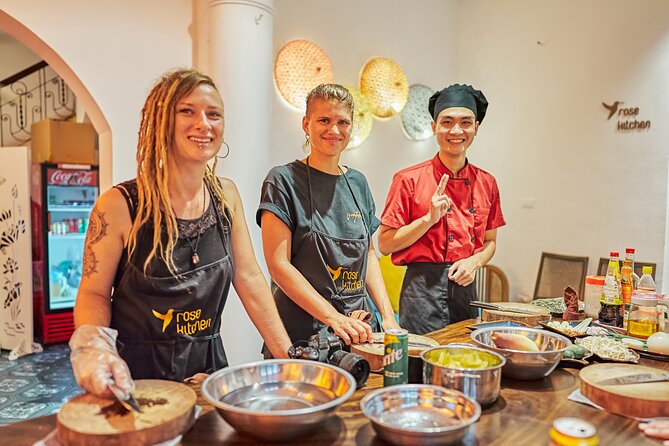 Rose Kitchen Hanoi: Market, Cooking & Culture Tour + Free PickUp - Garden dining and a quieter side of Hanoi
