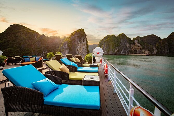 Stellar of The Seas Best Top Vip Cruise Ha Long Bay 2 Day 1 Night - Sunset, dinner, and the night on board