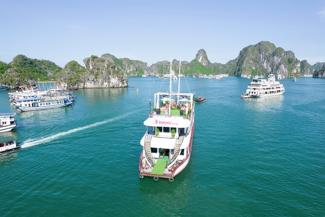 Sweetness Cruise Ha Long Bay: Caves, Kayaking, Swimming & Lunch - Sunset, music, and the cruise’s social side